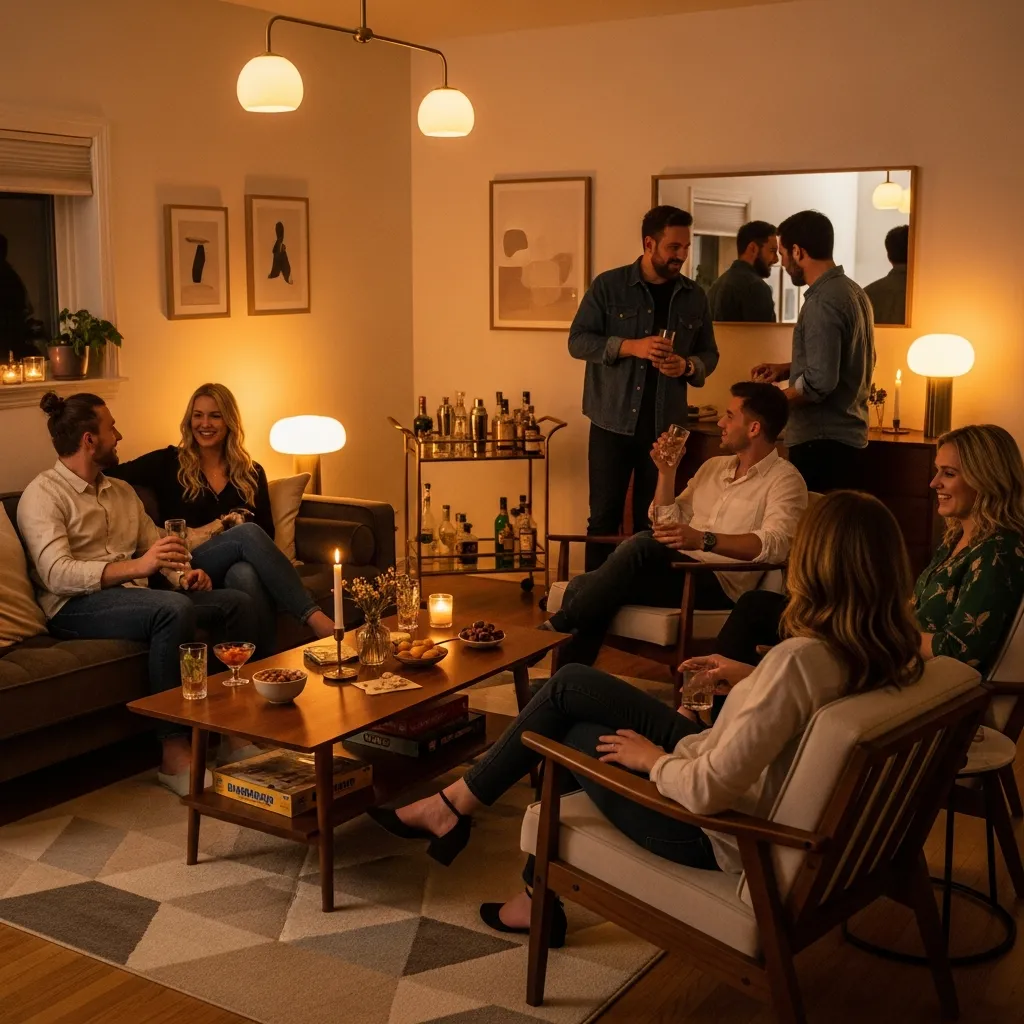 Intime hjemmefest med varm atmosfære og stilfulde møbler
